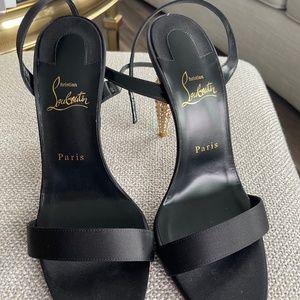 Christian Louboutin Lipstrass Queen Red Sole Ankle Strap Sandals